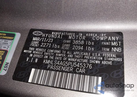 2023 Hyundai Elantra Sel from USA, damaged, VIN KMHLS4AG5PU545376